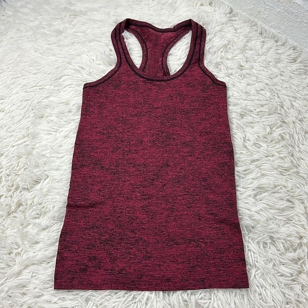 Lululemon Swiftly Tech Tank Heathered Black Red